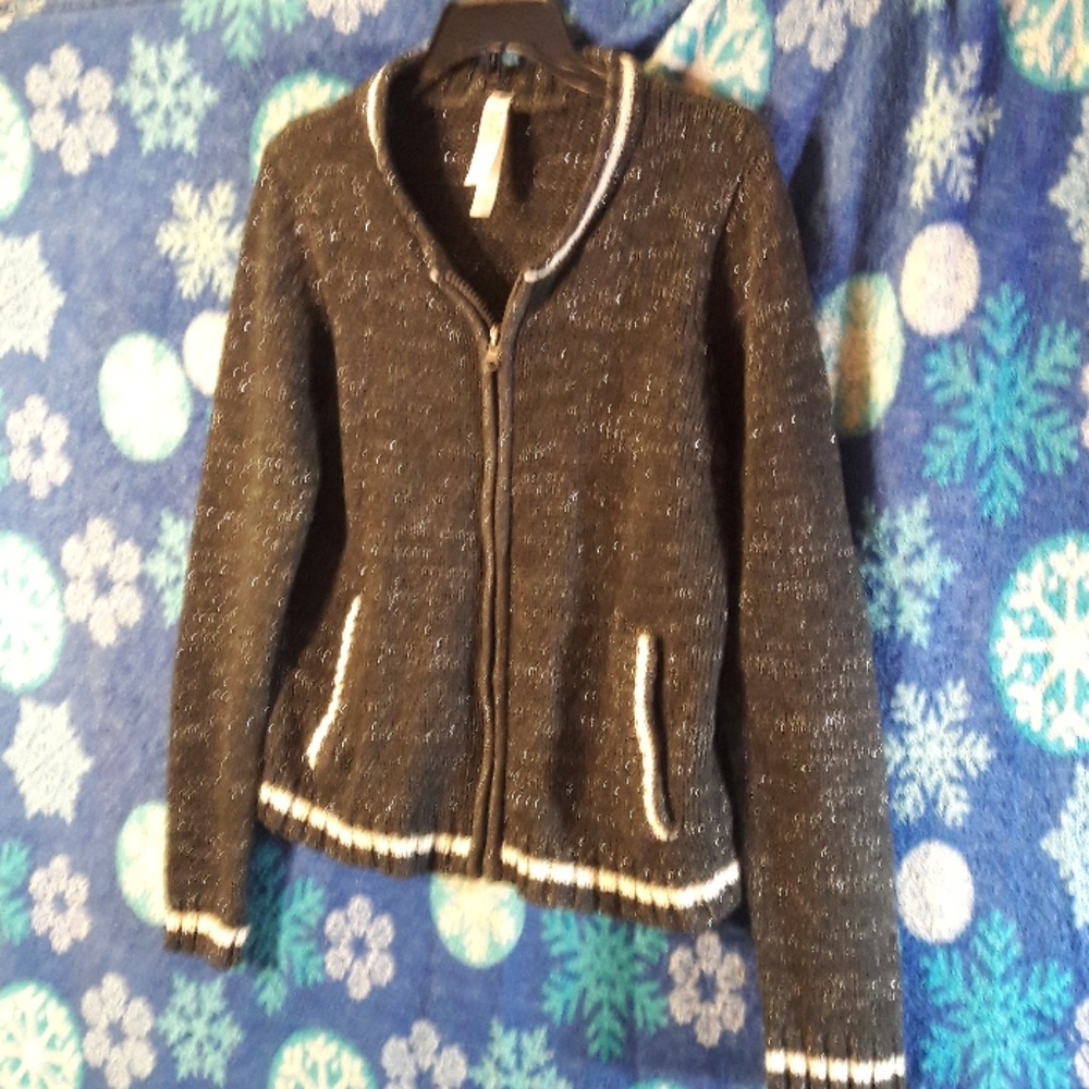 Girls S 12 grey/white knit sweater by aeropostale